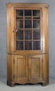 Walnut Country Chippendale Corner Cupboard