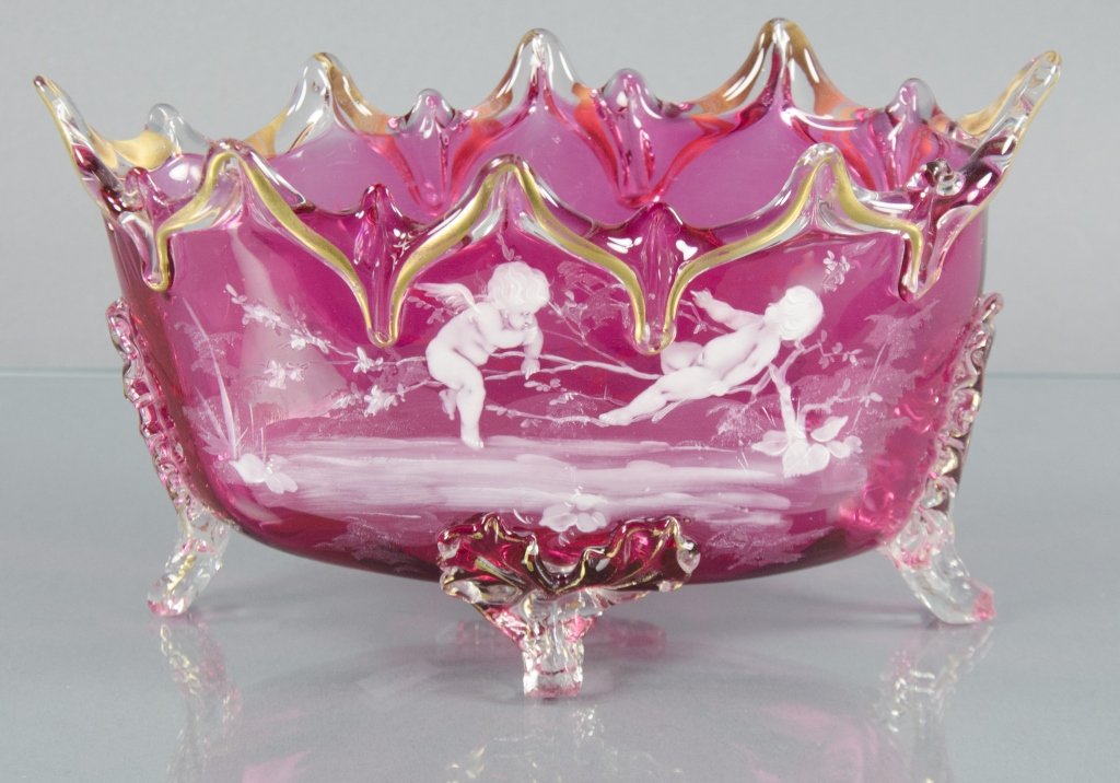 Mary Gregory Cranberry Fruit Bowl (1 of 2)