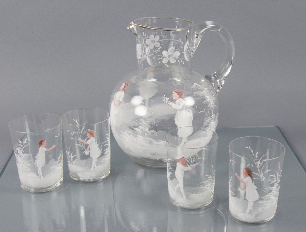 Five-Piece Mary Gregory Beverage Set (1 of 2)