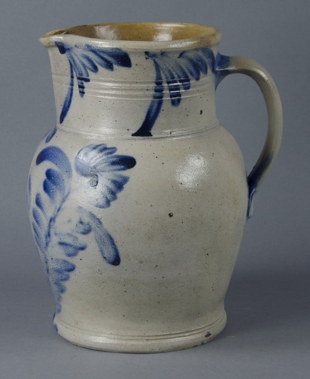Stoneware Pitcher with Cobalt Decoration (1 of 3)
