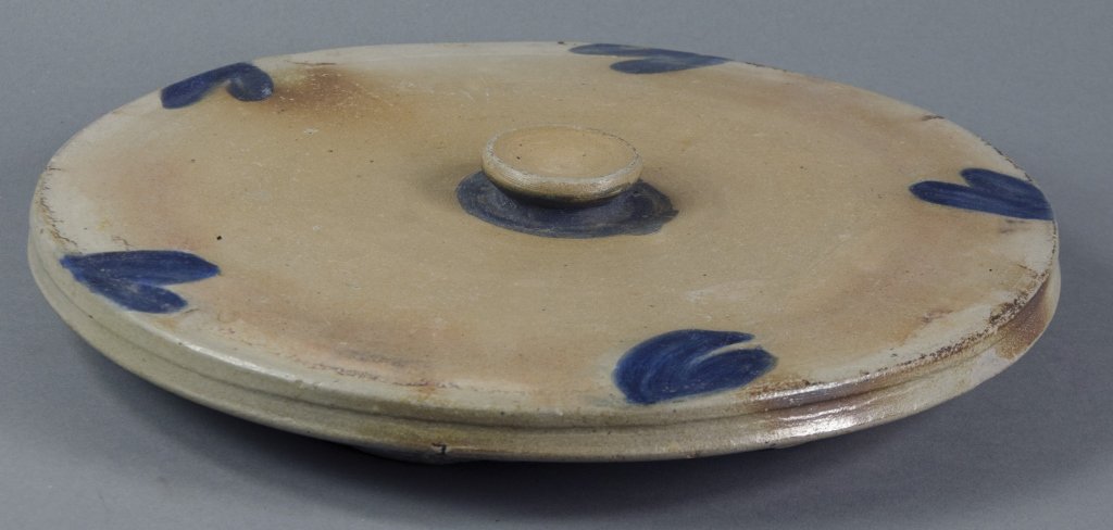 Stoneware Crock Lid with Cobalt (1 of 2)