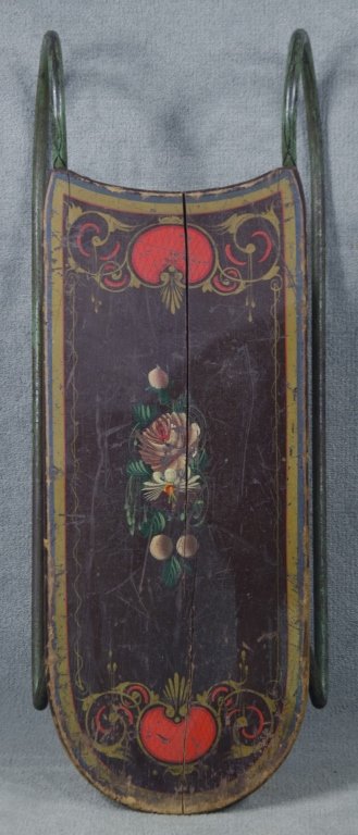 Decorative Iron & Wooden Child's Sled (1 of 2)