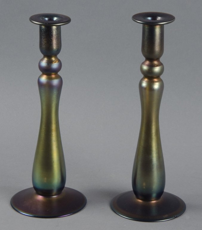Pair of Imperial Art Glass Candlesticks (1 of 2)