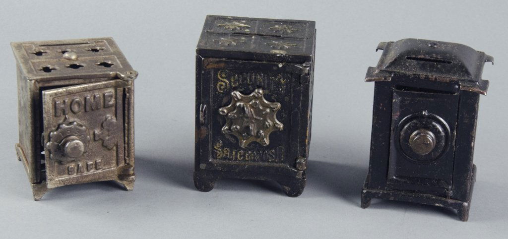Three Metal Combination Toy Safe Banks (1 of 2)