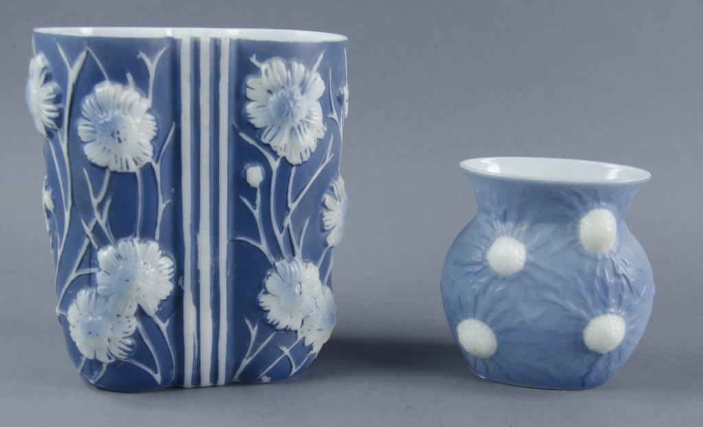 Two Phoenix Satin Glass Vases (1 of 2)