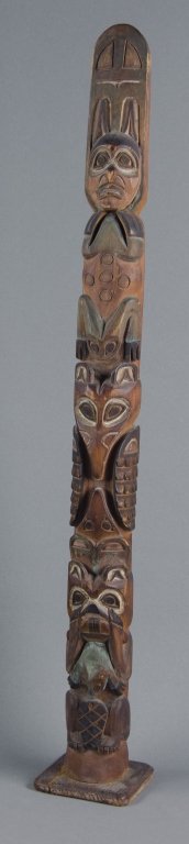 Northwest Coast American Indian Polychrome Totem (1 of 3)