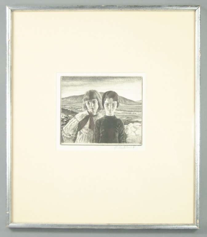 Gerald Leslie Brockhurst Etching (1 of 2)