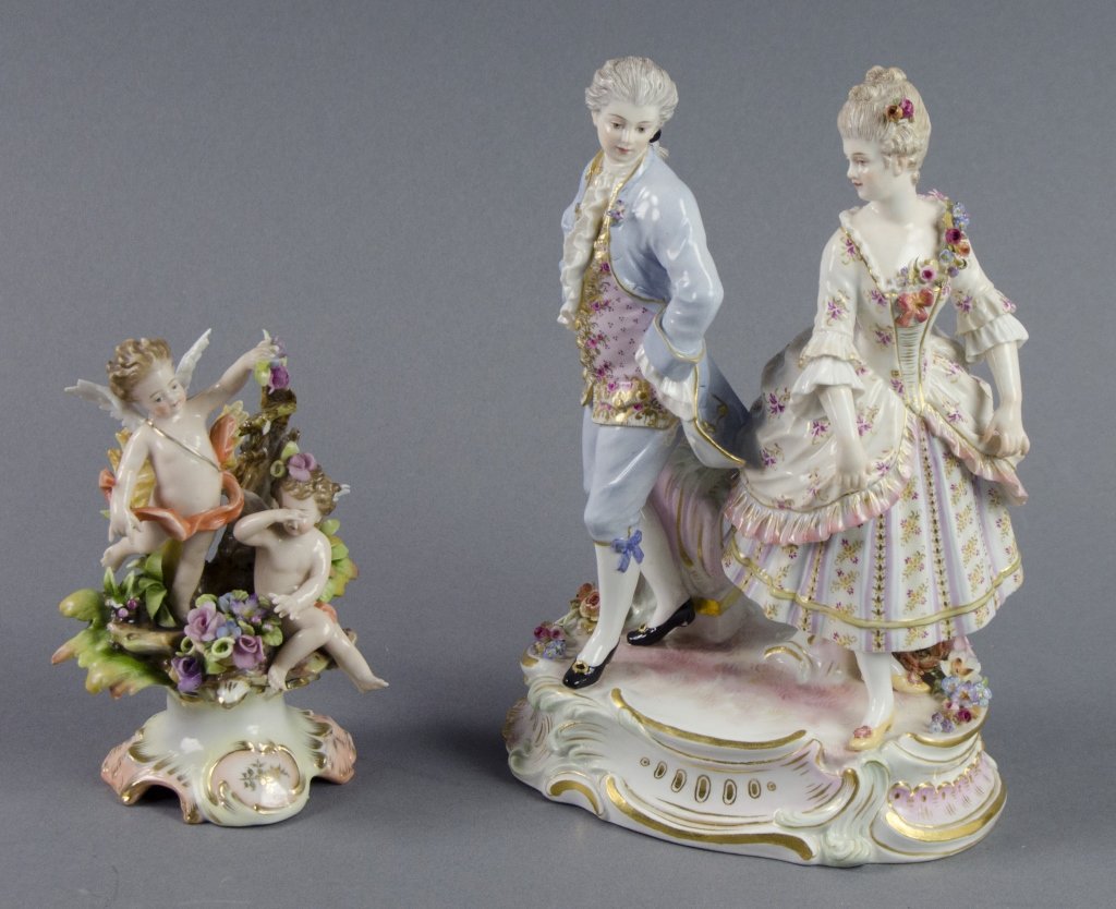 Two Continental Porcelain Figural Groups (1 of 3)