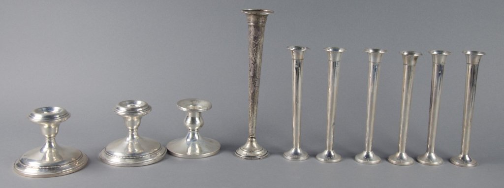 Group of 6 Individual Sterling Bud Vases (1 of 1)