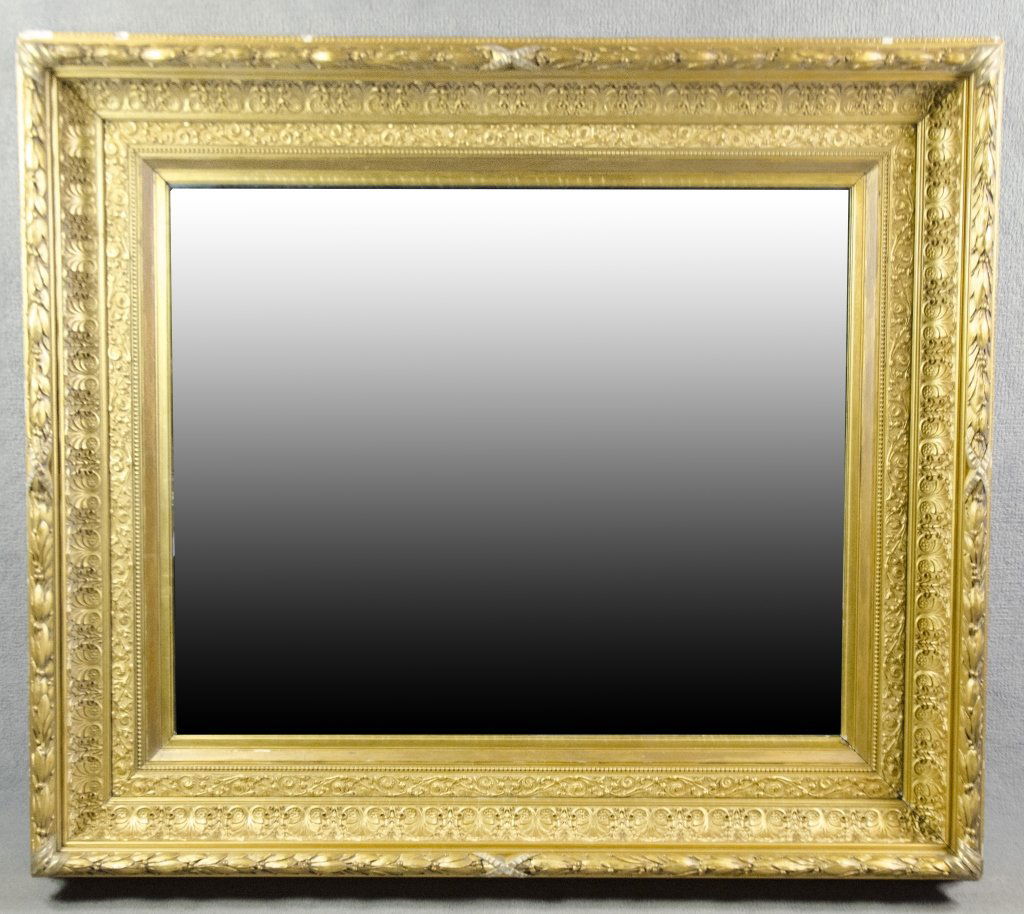 Large Gilt & Gesso Framed Mirror (1 of 3)