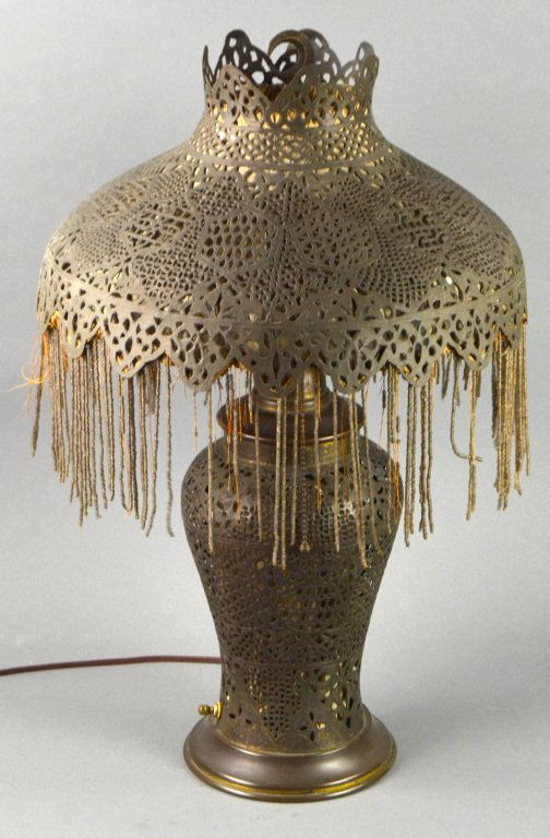 Arabesque Pierced Brass Lamp (1 of 3)