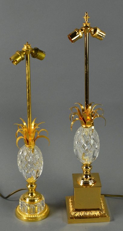 Assembled Pair Cut Crystal & Gilt Metal Lamps (1 of 1)
