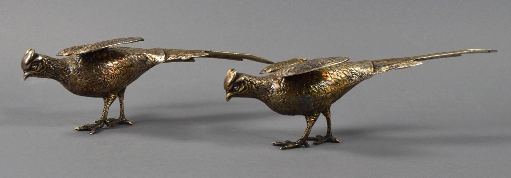 Pair Wallace Silverplate Pheasants (1 of 2)