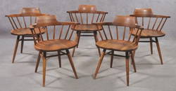 Five George Nakashima Walnut Captain's Chairs