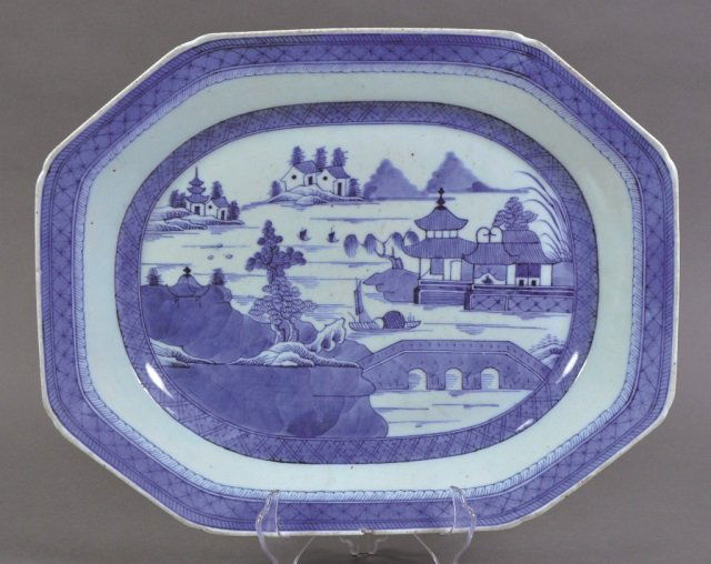 Large Blue & White Canton Platter (1 of 3)