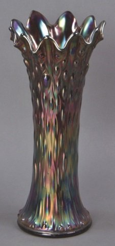 Vintage Carnival Glass "Tree Trunk" Vase (1 of 4)