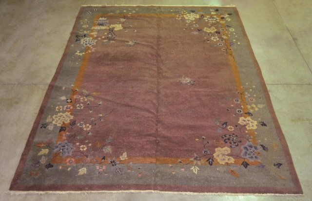 Wool on Cotton Antique Chinese Rug (1 of 1)