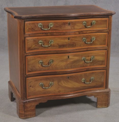 English Mahogany Serpentine Front Chest (1 of 9)