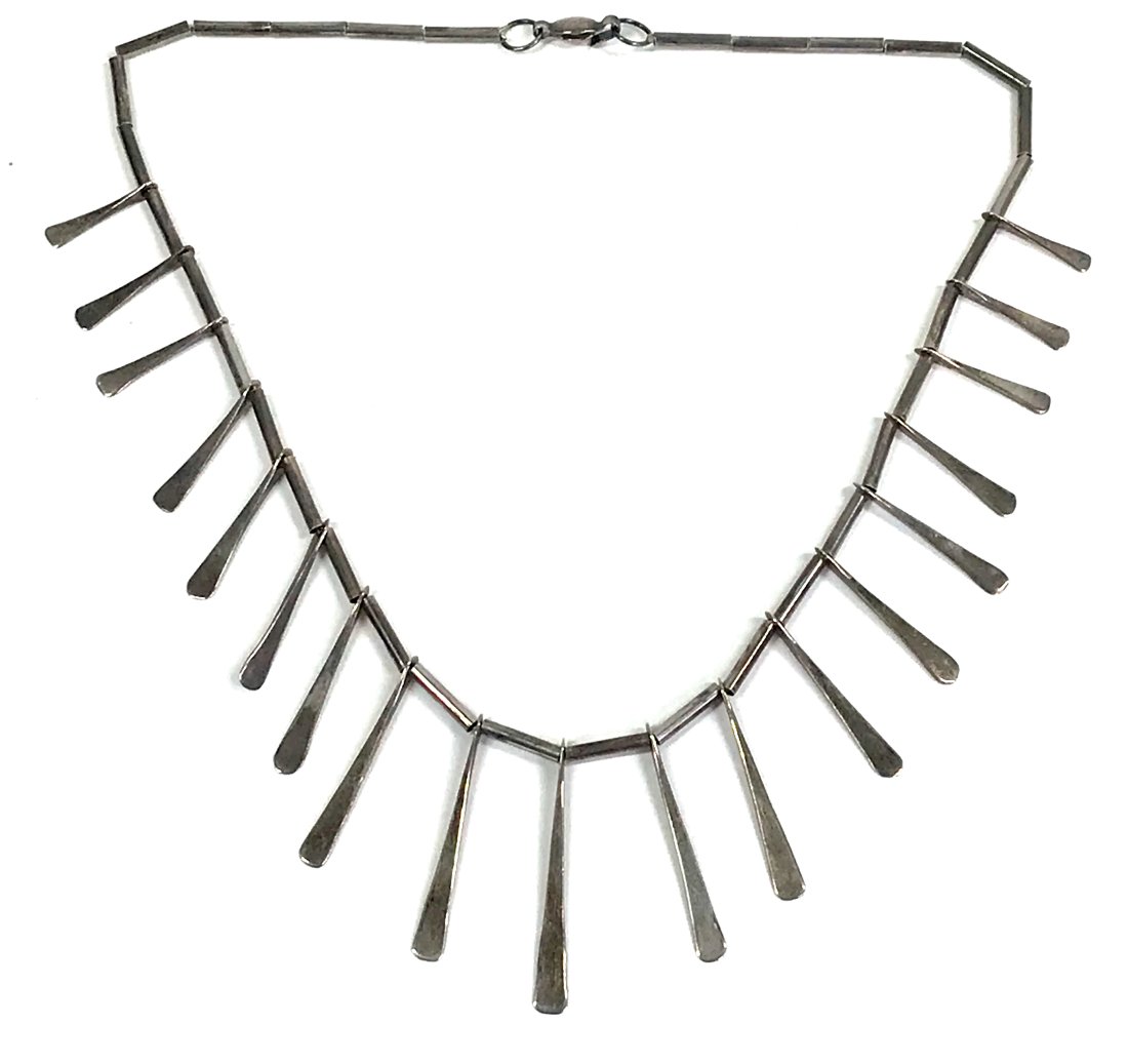 Ethnic Mexican Eagle 3 sterling waterfall dangles necklace (1 of 10)