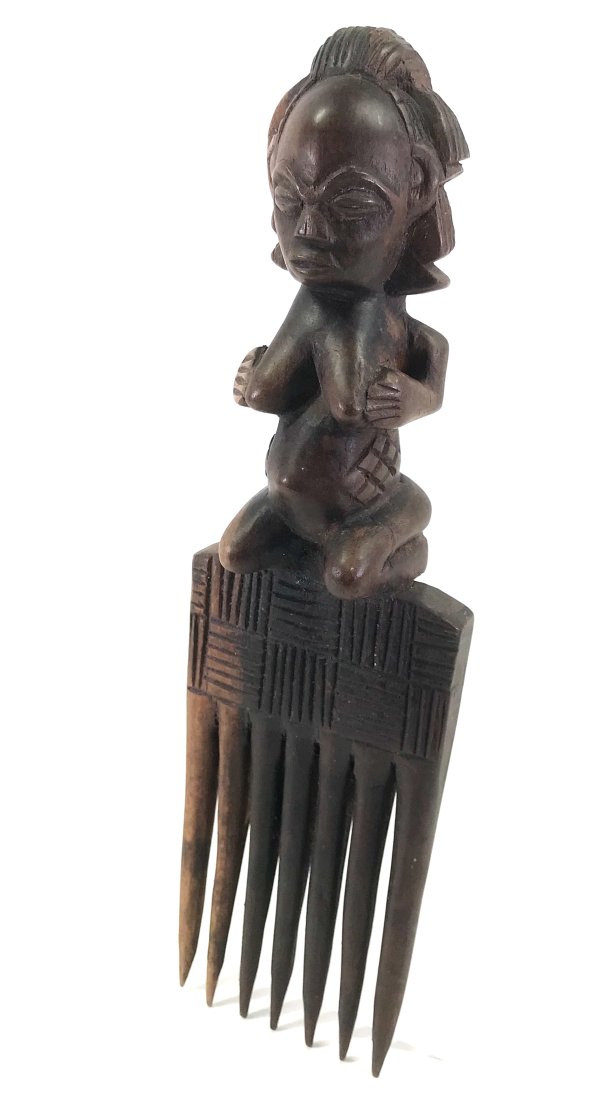 African Luba DRC Carved Wood Comb (1 of 11)