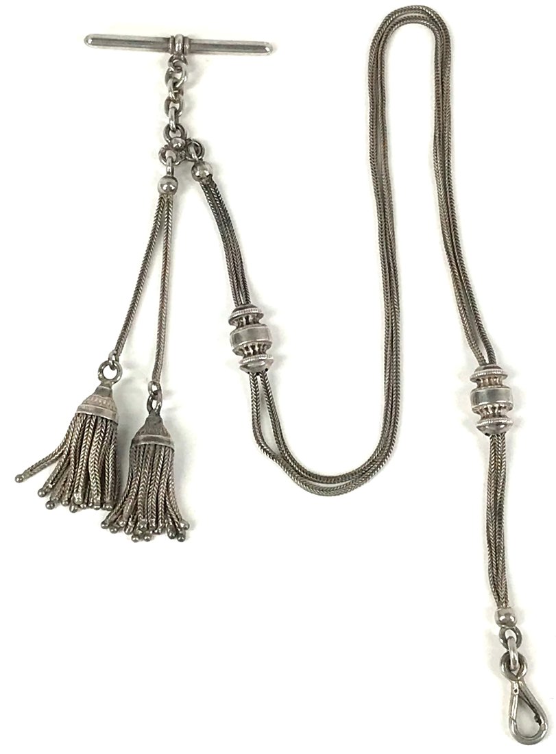 Antique Albertina Sterling Silver Pocket Watch Chain (1 of 10)