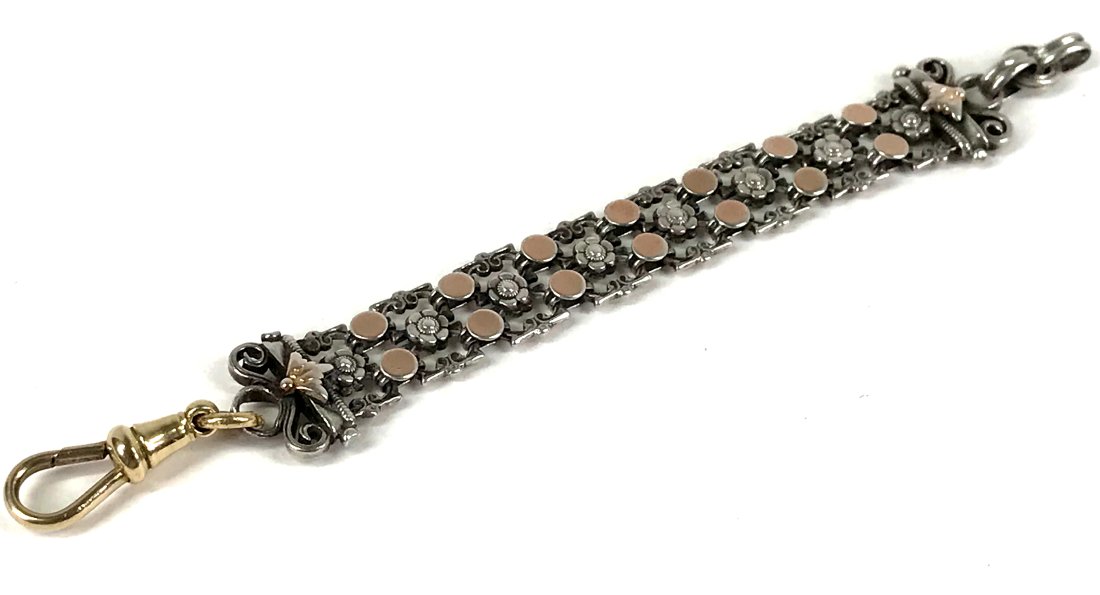 Antique Sterling Silver Gold Filled Pocket Watch Chain (1 of 13)