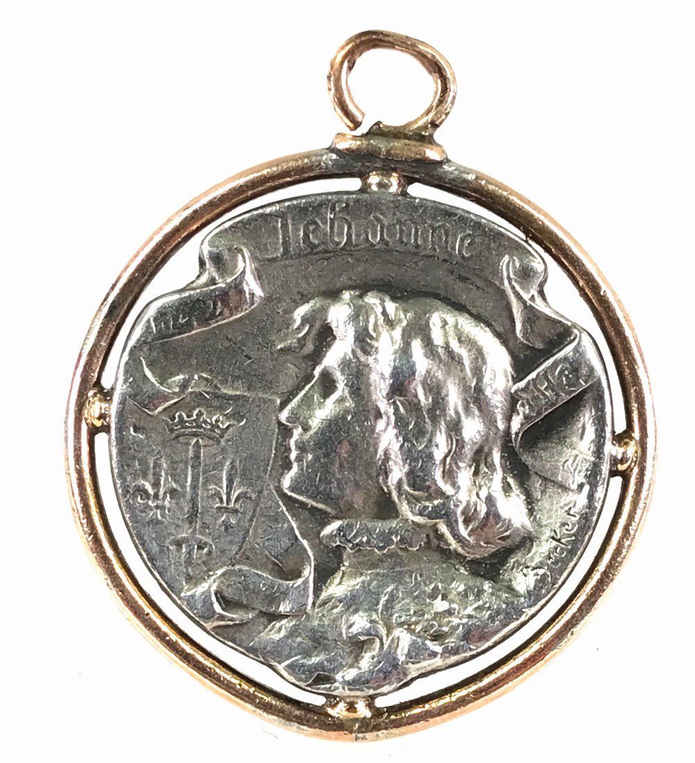 Joan Of Arc By Edmond Henri Becker Medal Fob (1 of 11)