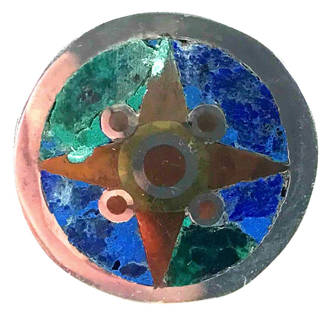 Vintage Mexican North Star Chipped Stones Sterling Ring. (1 of 11)