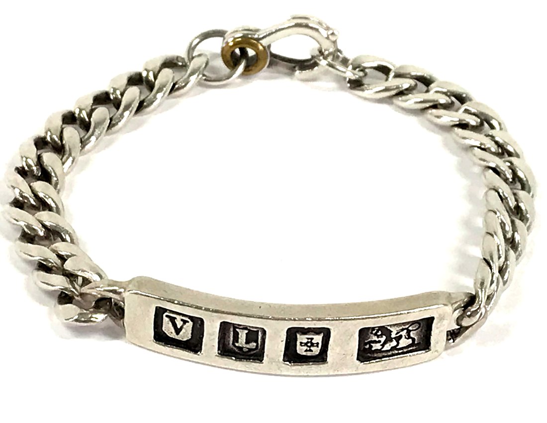 VASS LUDACER 925 Silver Vintage Latin Quote Rare Bangle