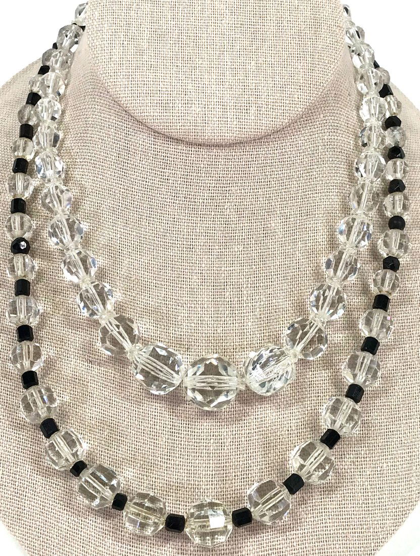 Vintage Faceted Crystal Beads Two Necklaces . (1 of 12)