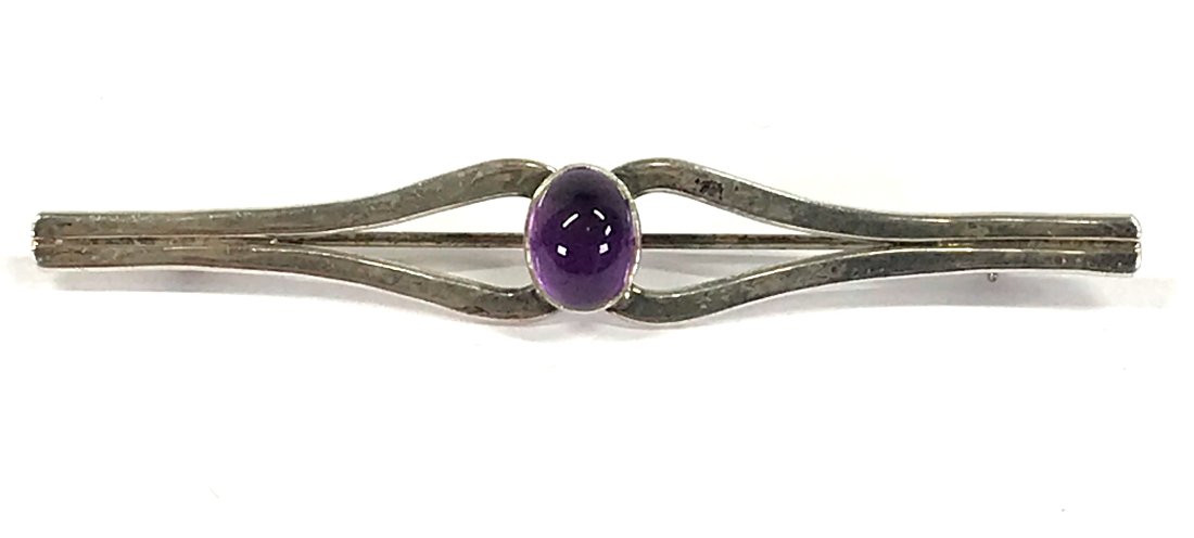 Timothy Shea Amethyst Cab Sterling Brooch (1 of 8)