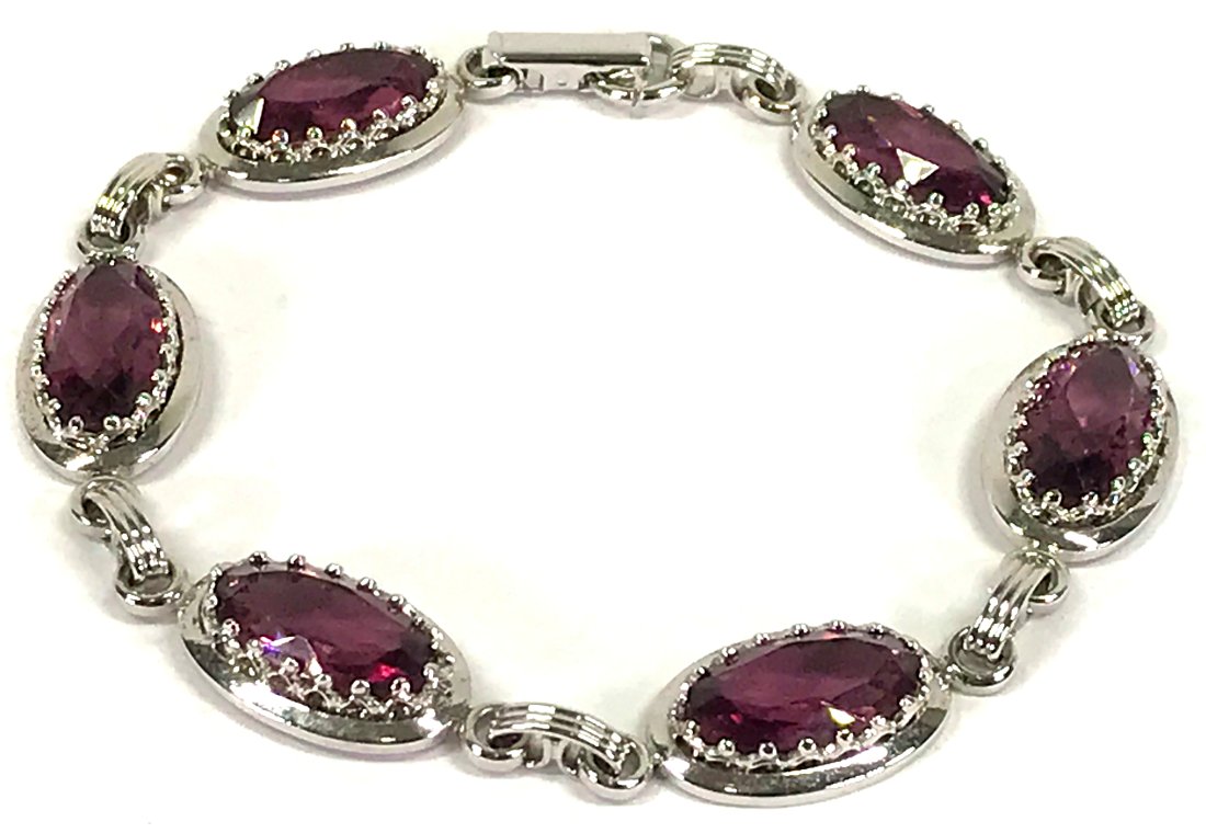 Vintage Danecraft Sterling Open Back Crystals Bracelet. (1 of 14)