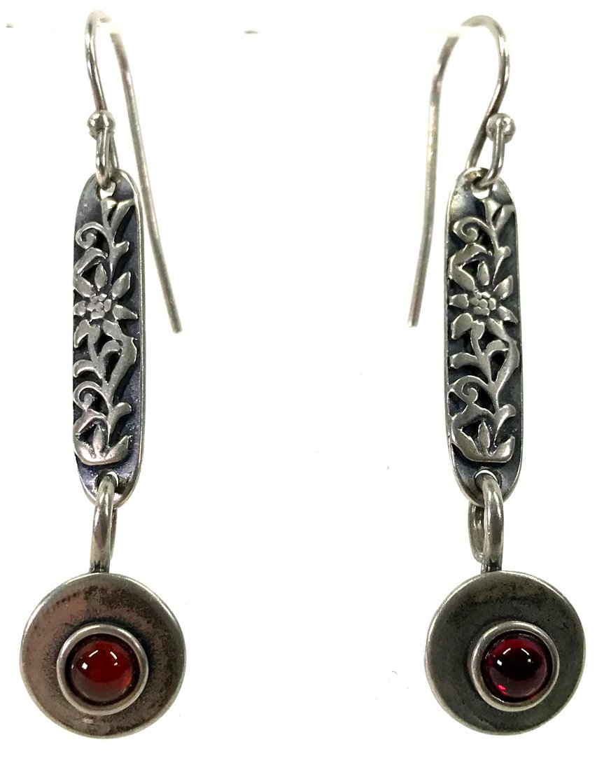 Artsy Israel Red Cab Sterling Flowers Earrings. (1 of 11)
