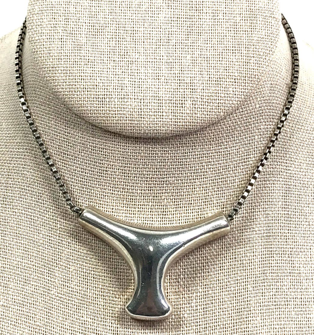 Vintage Modernist JAD Sterling Silver Necklace (1 of 11)