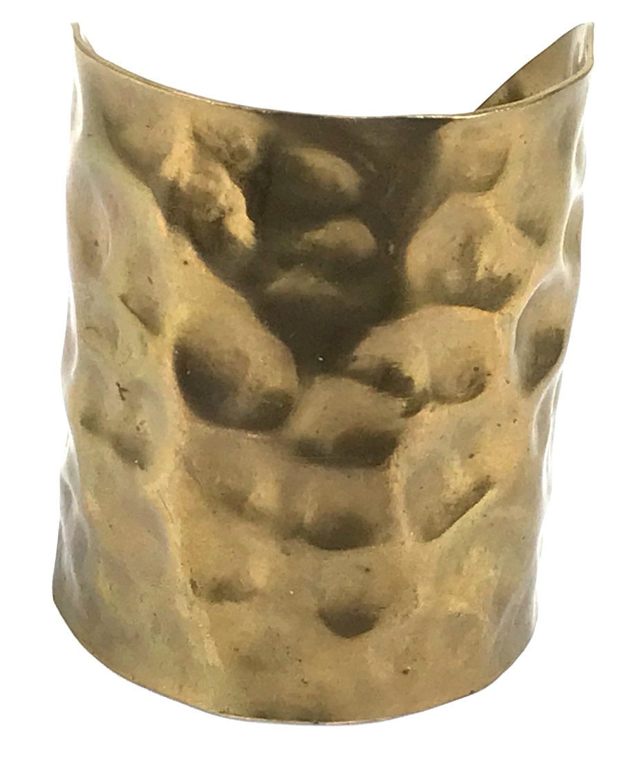 Vintage brutalist Eva Graham hammered bronze wide cuff bracelet. (1 of 9)