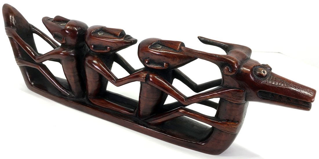 Solomon Island Spirit Canoe. Carved wood, sell. (1 of 10)