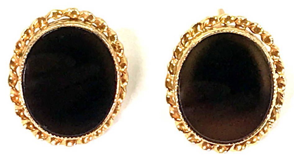 Bda Budlong Docherty Armstrong Onyx 10k Gold Earrings