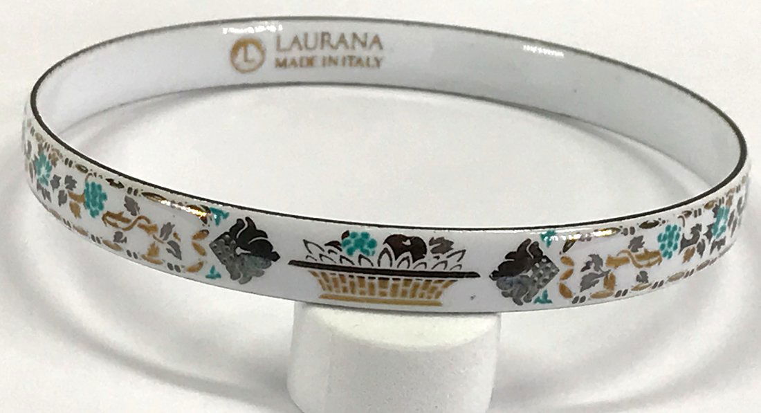 Vintage Laurana Italy enameled metal bracelet bangle (1 of 10)