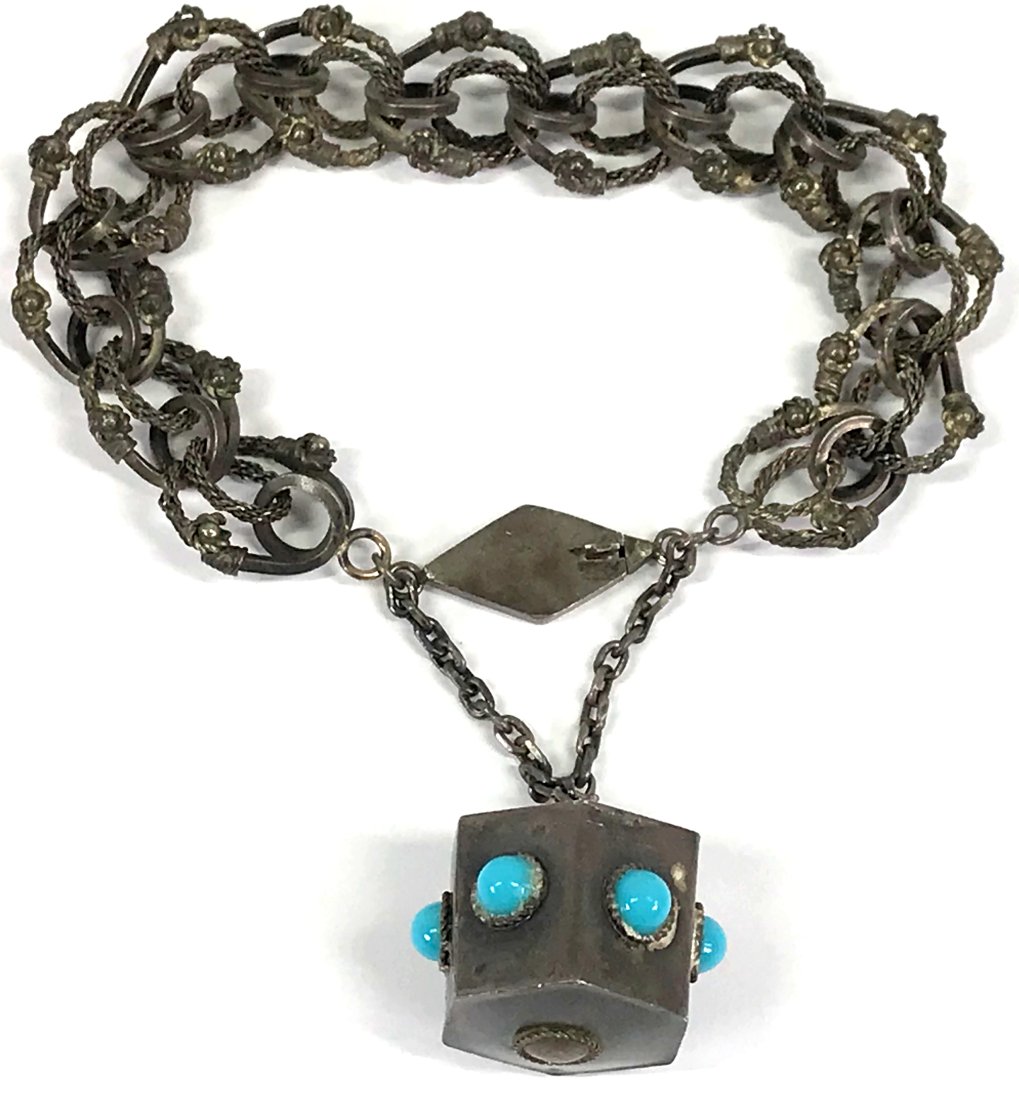 Vintage Etruscan Revival Sterling Silver Chain Bracelet (1 of 20)