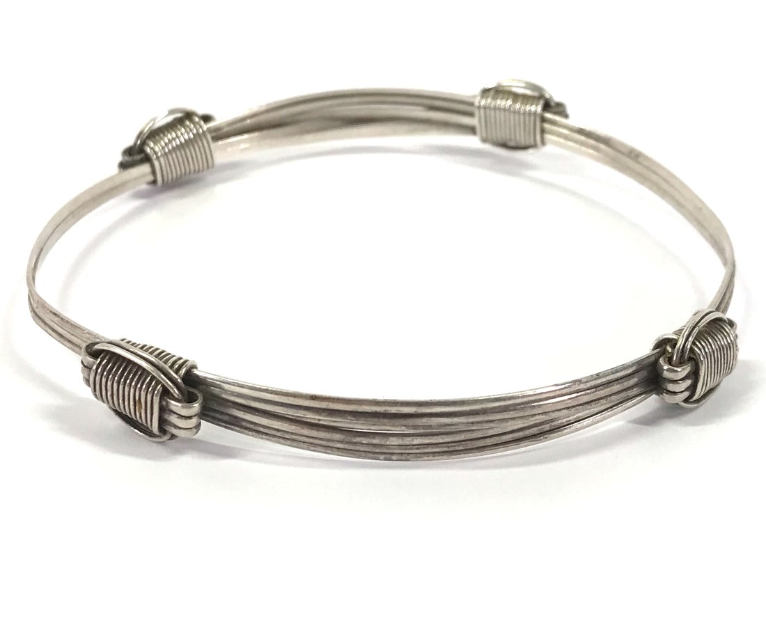 Four knot elephant hair style sterling bracelet (1 of 15)