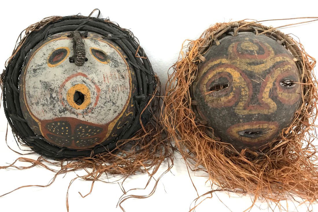 2 Papua New Guinea Angoram Village Ceremonial Masks (1 of 10)