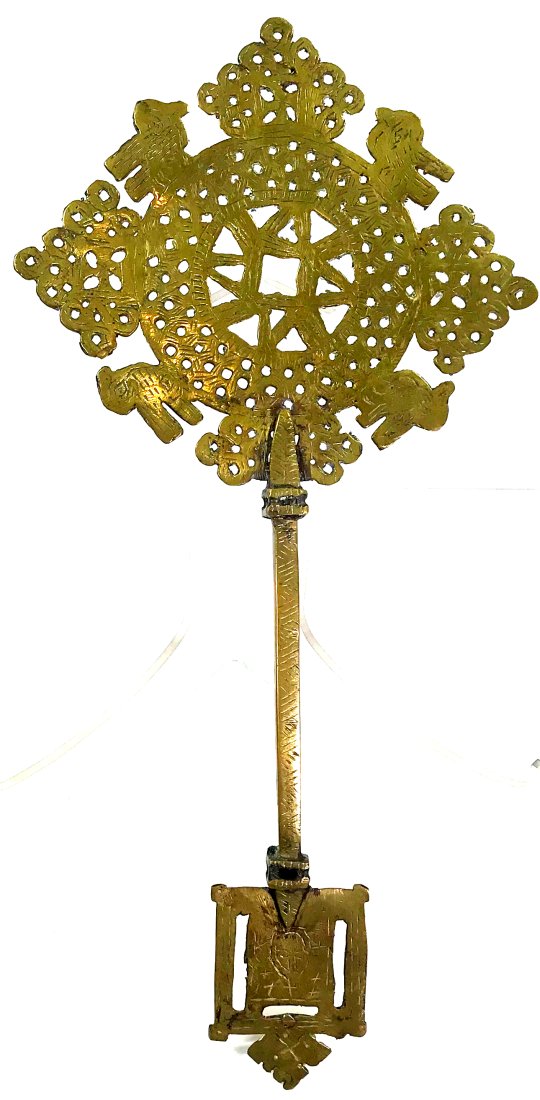 Old African Ethiopia Coptic Hand Cross. Bronze. (1 of 8)