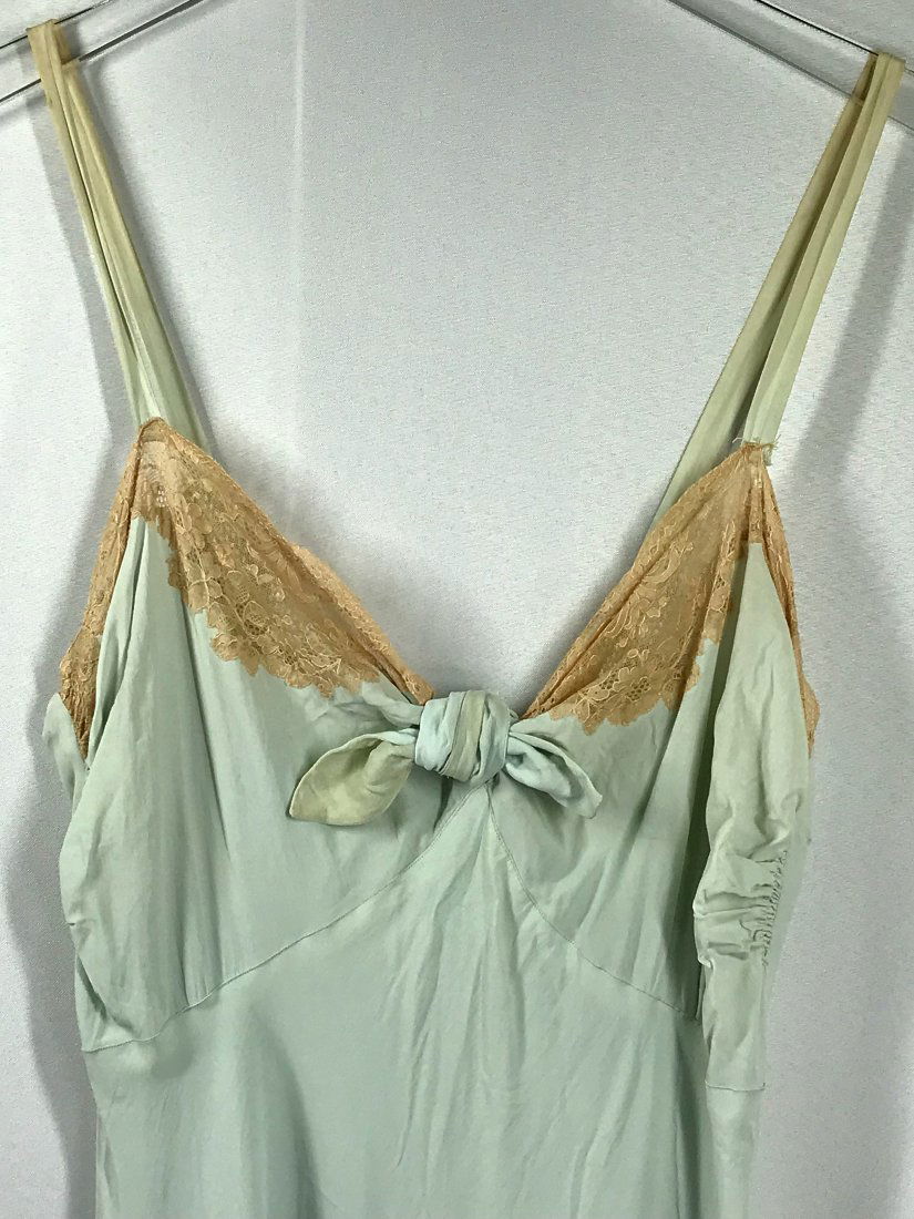 Vintage Mid Century Lace Silky Lingerie Slip Maxi Dress. (1 of 16)