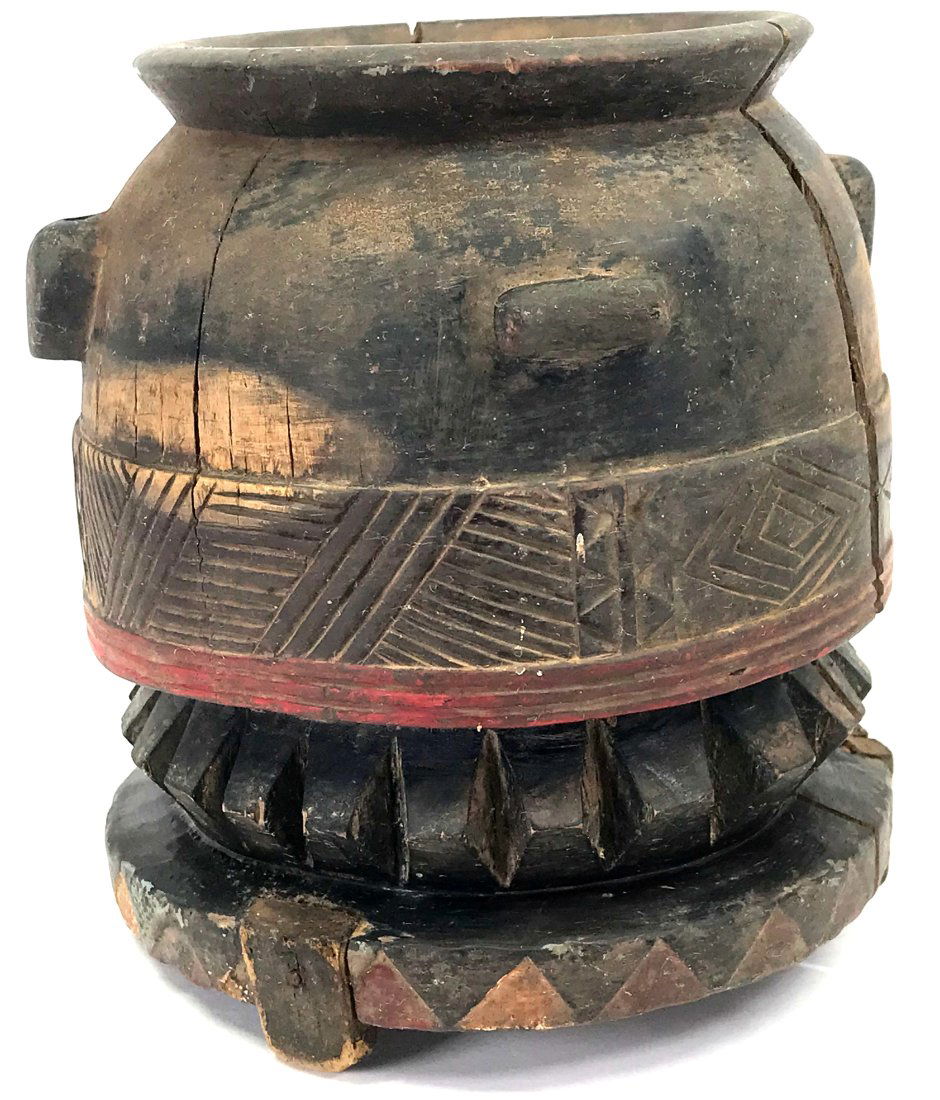 Old African Baule Ivory Coast Mouse Oracle. Carved wood, metal. (1 of 8)