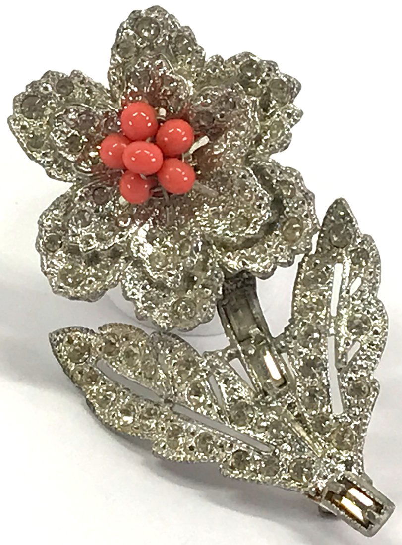 Antique art deco spring Trembler flower brooch (1 of 10)