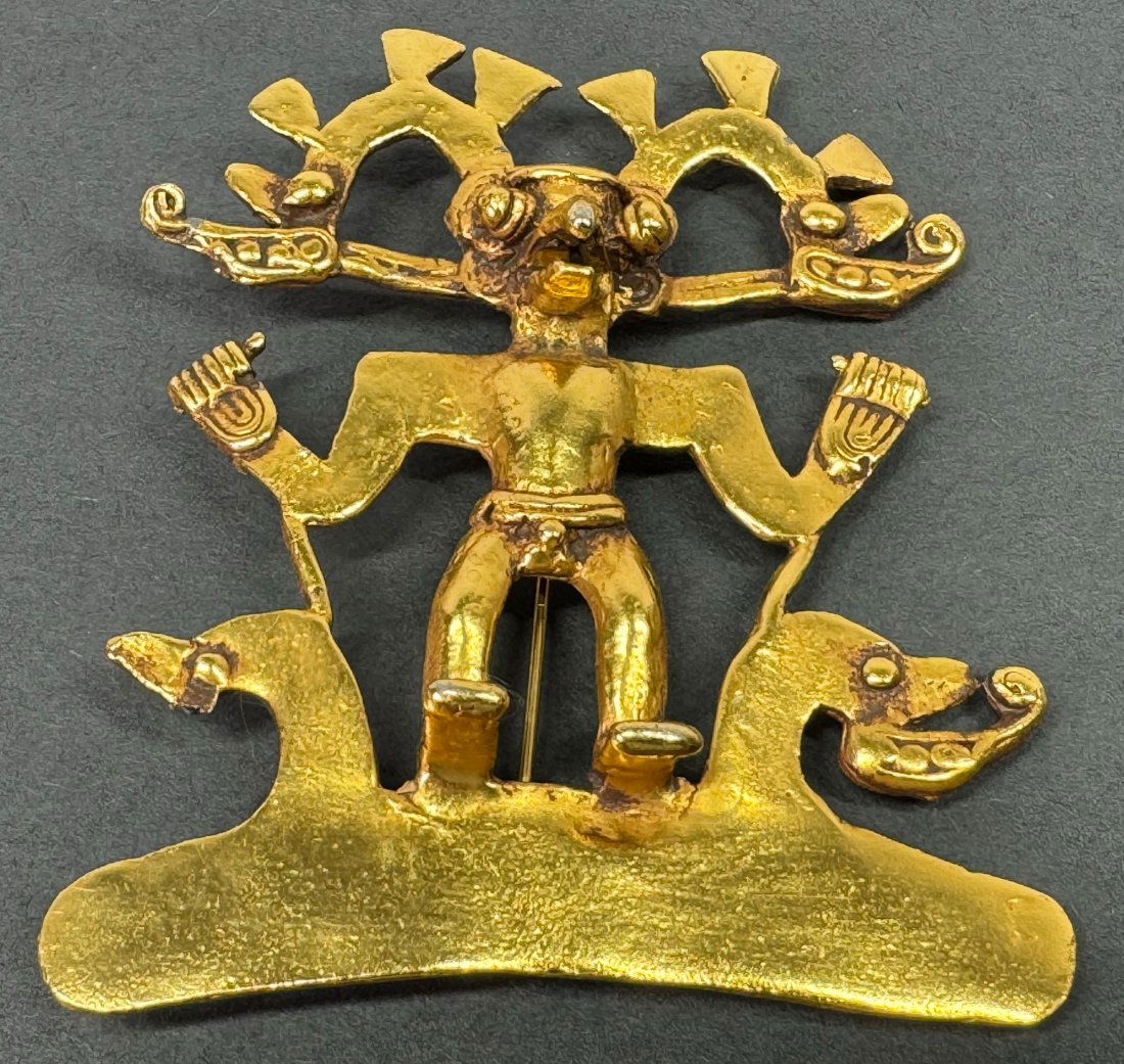 Vintage Alva Museum Reproductions Aztec Bird Man Brooch Pendant (1 of 8)