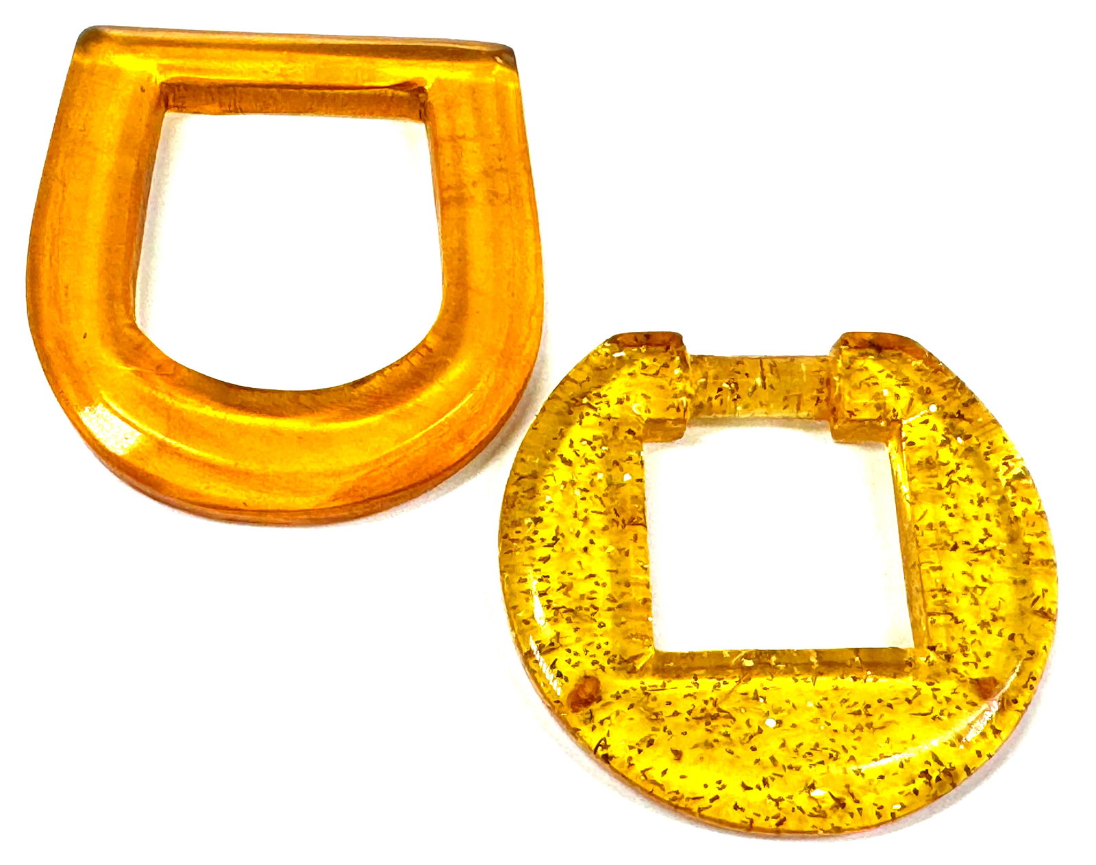 Vintage applejuice & gold confetti bakelite (tested) pieces for jewelry making (1 of 7)