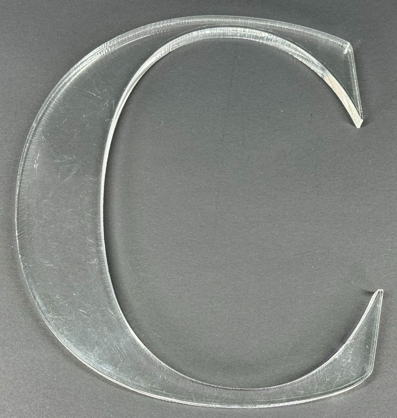 Vintage MCM clear lucite Letter C sign wall decor applique. (1 of 5)