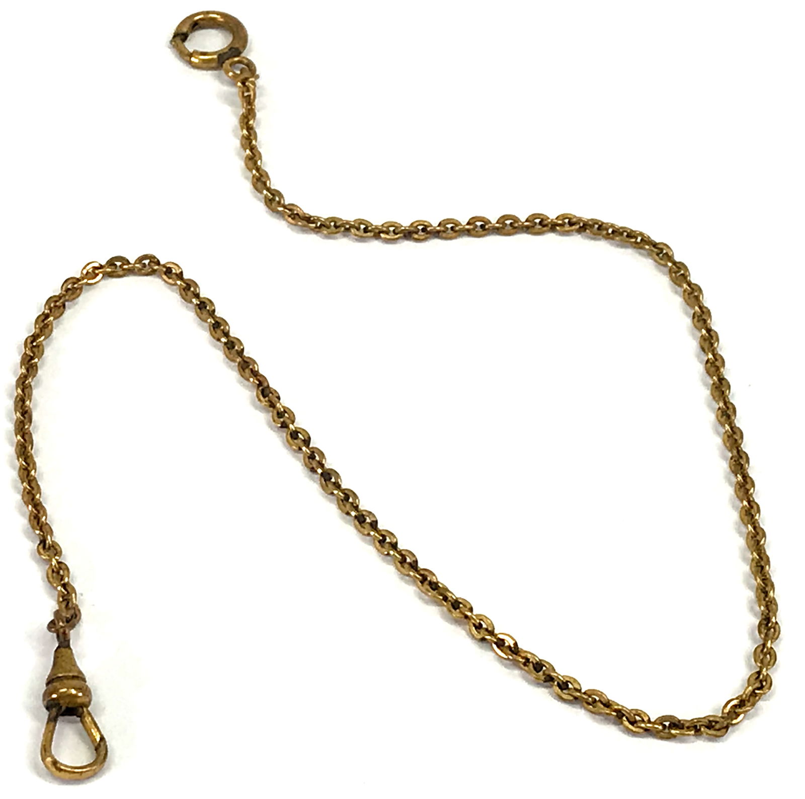 Antique S.O.B & Co Gold filled Mesh Pocket Watch Chain w/ swivel hook (1 of 5)