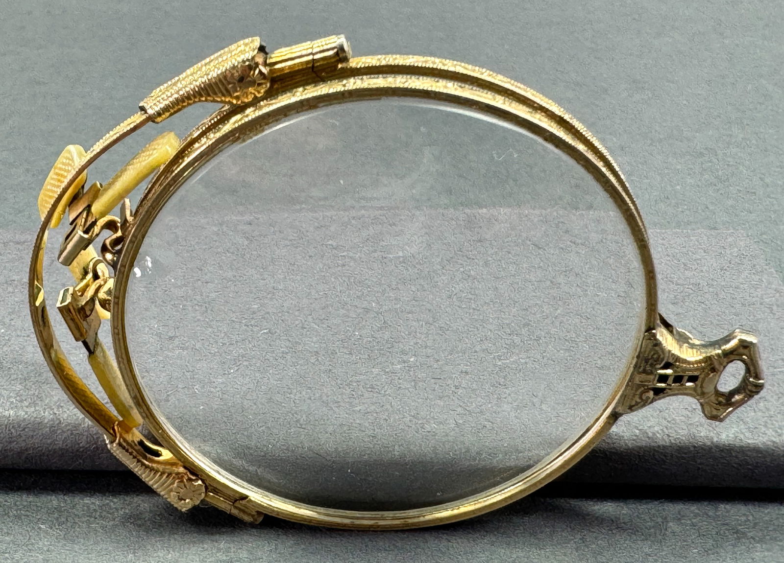 Antique American Optical 12K gold filled foldable Pince Nez eyeglasses with a ring bail for hanging. (1 of 17)